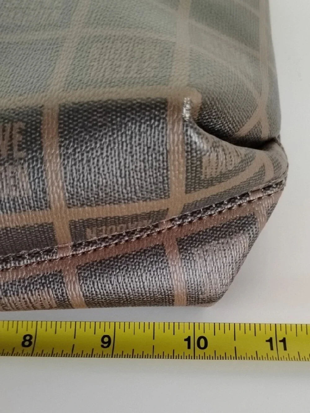 Steve Madden Brown Logo Toiletry Pouch with Wrist Strap